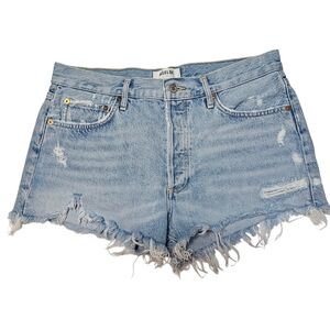 Agolde Parker Vintage Cutoff Denim Button  Fly Shorts In Swapmeet Size 29